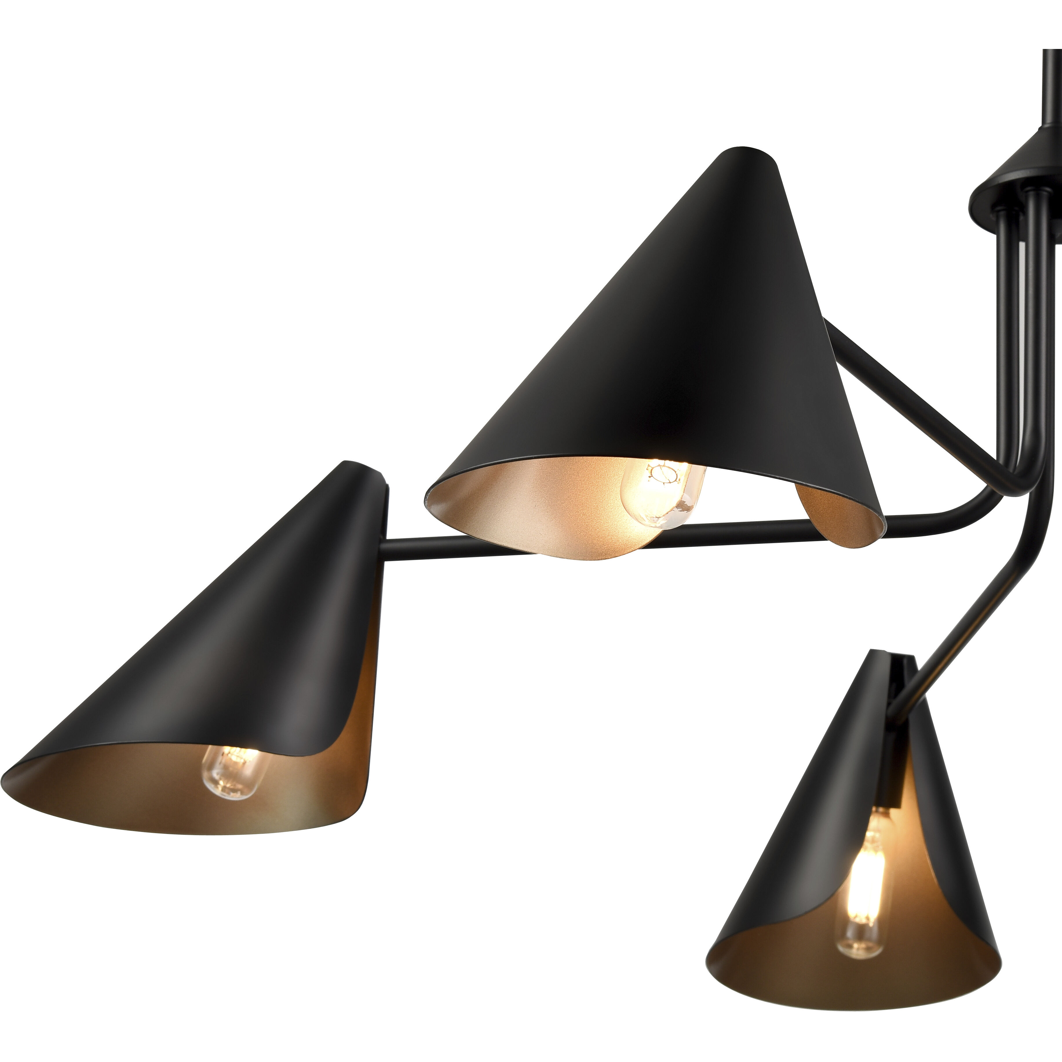 Warhol 5 Light 34 inch Matte Black Chandelier Ceiling Light